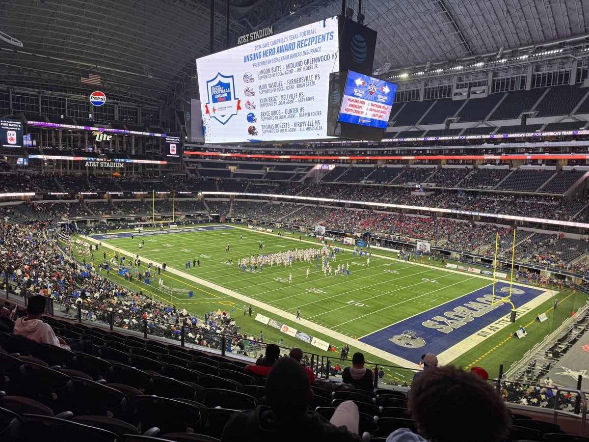 Last game of the TX HS football season! <a href="/NorthCro_FB/">North Crowley Football</a> &amp; <a href="/WestlakeChapsFB/">Austin Westlake HS Football</a> fans… be sure to scan the QR codes to have all the stadium favs delivered right to your seats and never miss a moment of tonight’s action! 

<a href="/westlakechaps/">Westlake High School</a> <a href="/northcrowley_FB/">North Crowley Panthers</a> <a href="/dctf/">Dave Campbell's — TexasFootball.com</a> <a href="/ATTStadium/">AT&T Stadium</a> #Txhsfbplayoffs