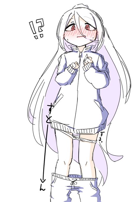 シキちゃんの細い腰では紐の結び方がちょっと緩いとずるっと一気に短パンが落っこちてしまうこともあるかもしれない…… 