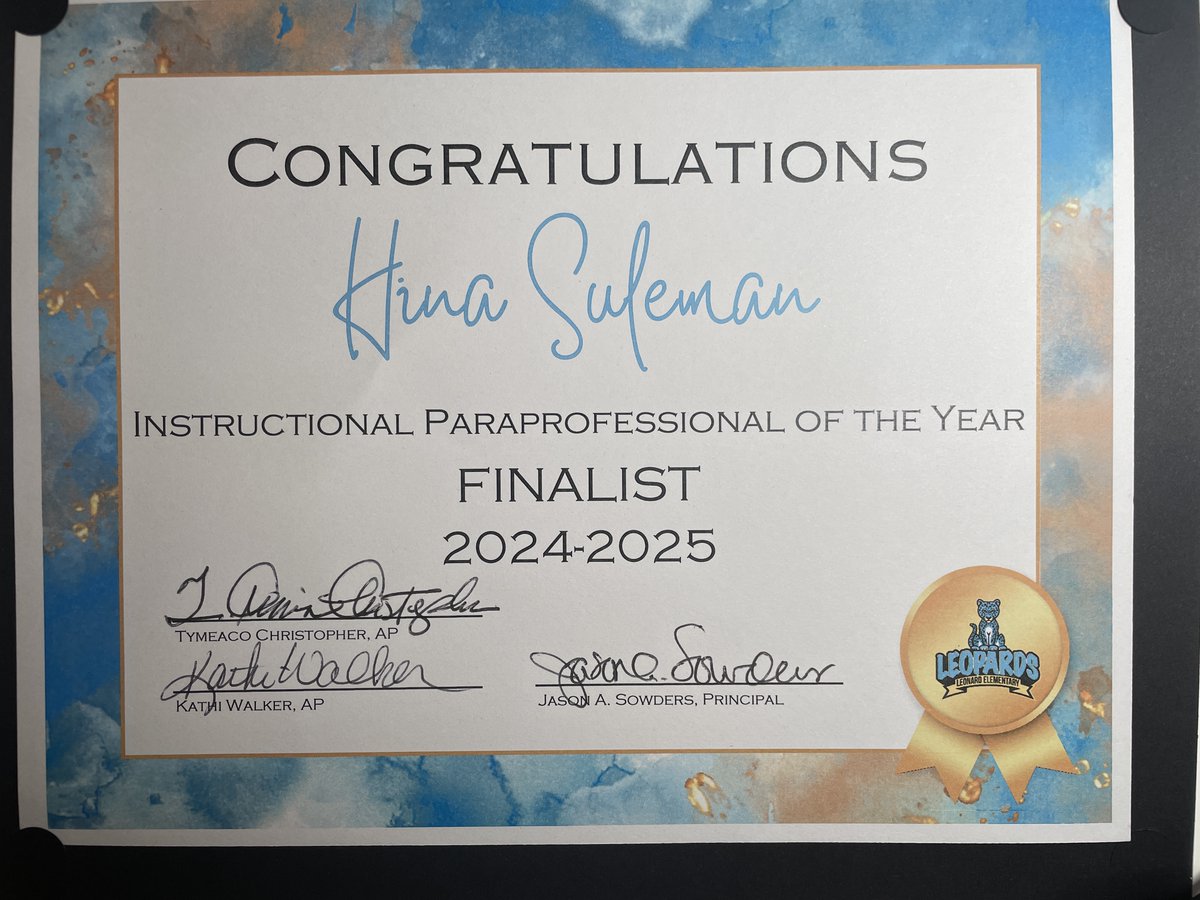 Thank you to those who nominated &amp; voted for me! It's a privilege to work with you all, &amp; together we make a positive difference in our students' lives. Thank you, my coworkers and students, for being my reason to wake up every day &amp; to go to work with a smile. <a href="/OLE_Leopards/">Leonard Elementary</a>