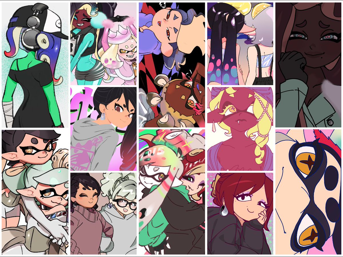 9r9ia's tweet image. twenty-twenty-four art summary💓firstt year ive ever been able to do this #SOHAPPY #splatoon