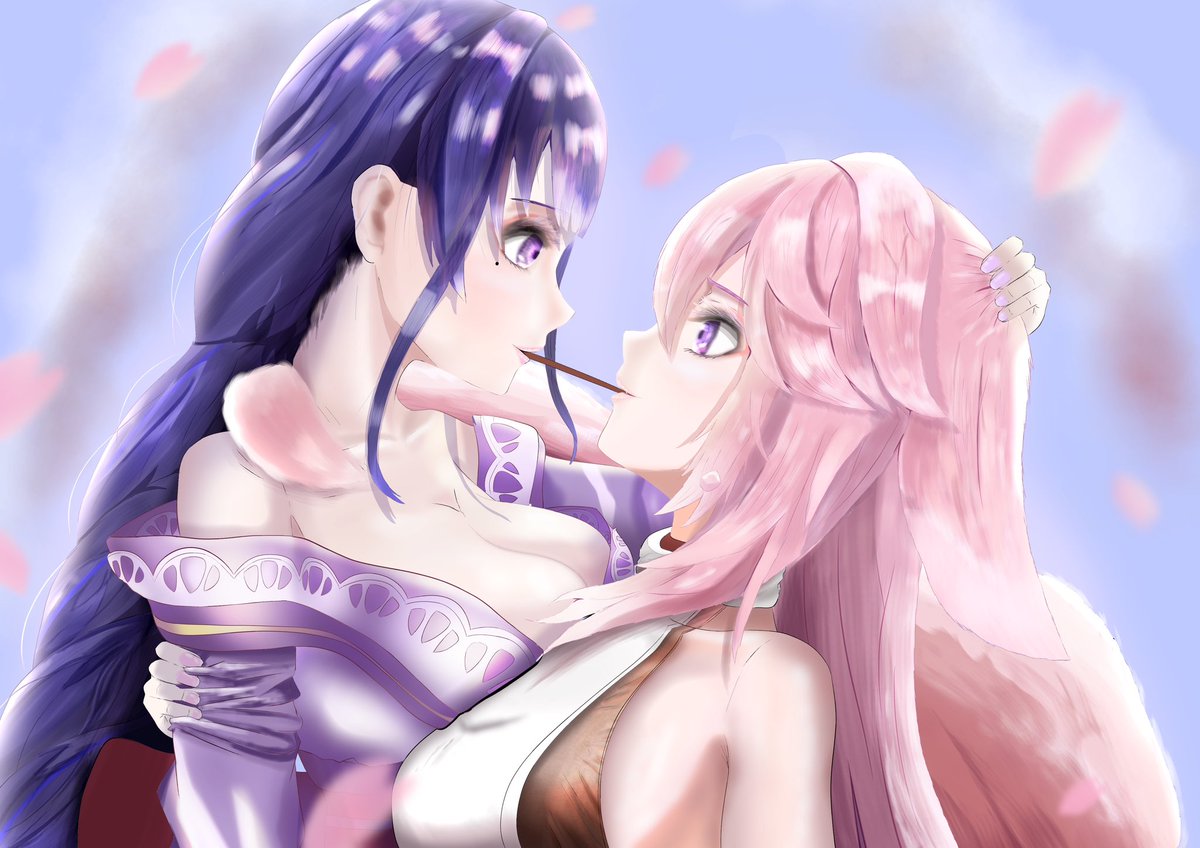 #雷電将軍
#八重神子
#ポッキーゲーム