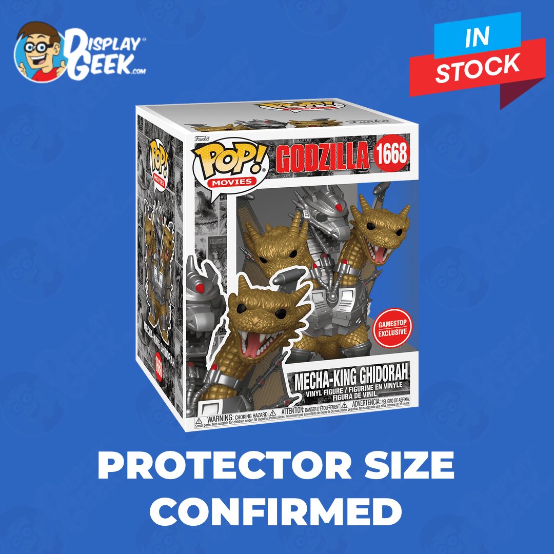 DisplayGeek's tweet photo. Protector size confirmed and in stock: Pop! Super Mecha-King Ghidora (Now in 0.60mm!)
Get yours: https://t.co/uutleU8ldV
#DisplayGeek #Funko #FunkoPops #PopProtector #FunkoDisplay #PopDisplay #Godzilla https://t.co/w76FPv6V4x