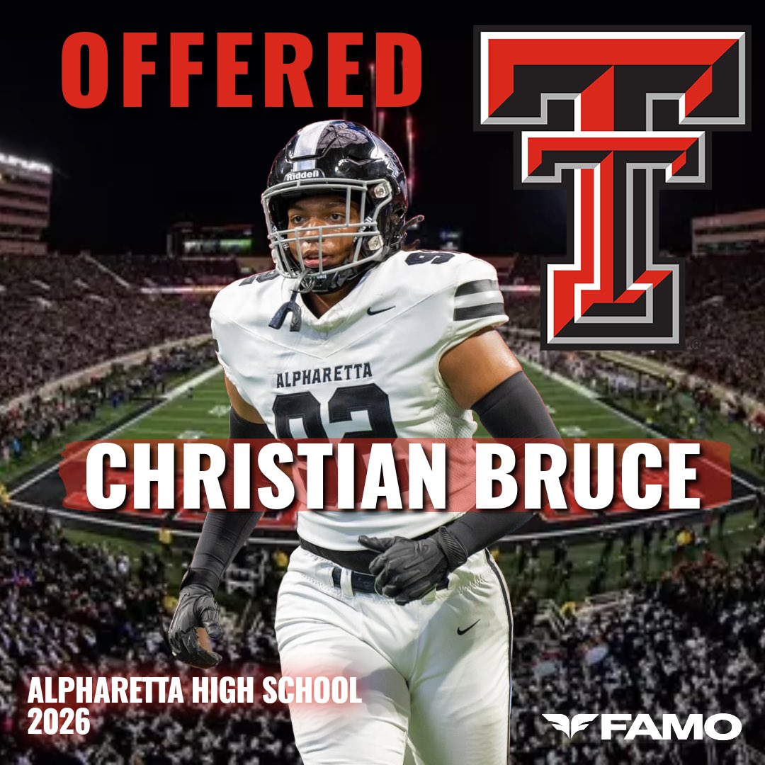 Congrats to Christian Bruce on receiving an offer from Texas Tech <a href="/TexasTechFB/">Texas Tech Football</a> <a href="/CBruce_92/">Christian Bruce</a> <a href="/dnell40/">Donnell Bruce</a>
