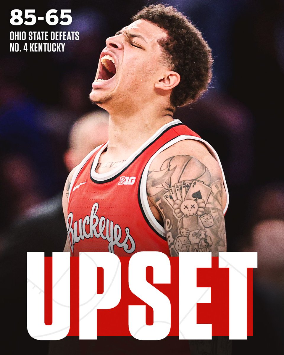 SportsCenter's tweet image. OHIO STATE KNOCKS OFF NO. 4 KENTUCKY 😱