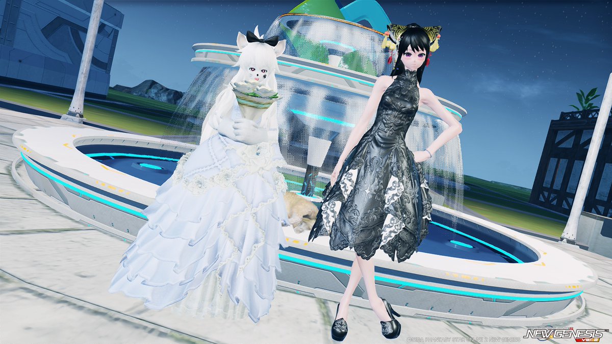 Rufeana_PSO2's tweet photo. @F2_Eyes 13人目　ぬこ様
久々にぬこ様に会えて癒されまくりました♪
ドレス姿も本来の自キャラも
めちゃくちゃ良きなんですよね！
一緒にSS撮れたのがかなり久しぶりなので
テンションあがりました！
ぬこ様もありがとうございました！
#3鯖ツーショット https://t.co/cYkzRDSSS1