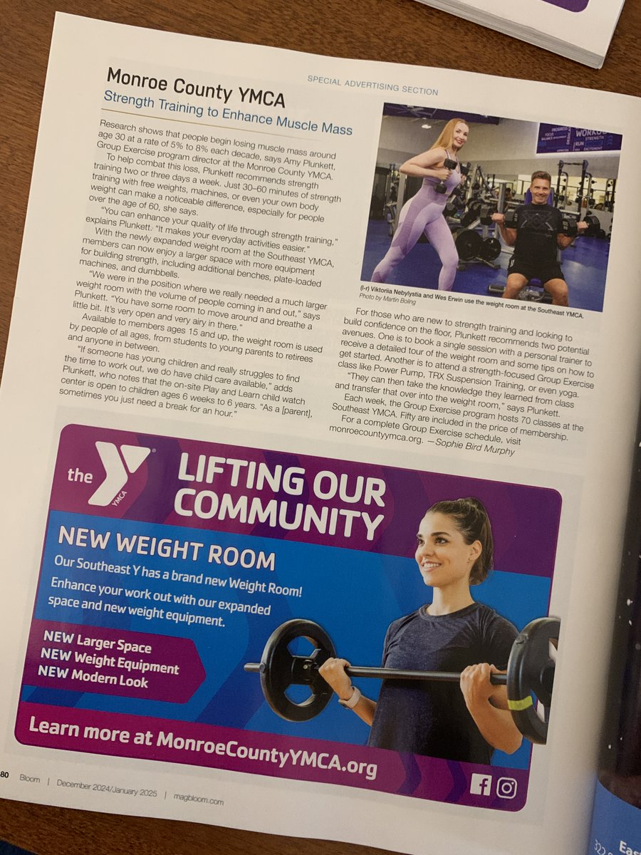 We’re thrilled for our new Southeast Y weight room to be featured in the latest issue of BLOOM Magazine 🤩 The article showcases our most recent fitness improvements that are helping you make the most of your exercise routine. Grab an issue to read the piece yourself!
