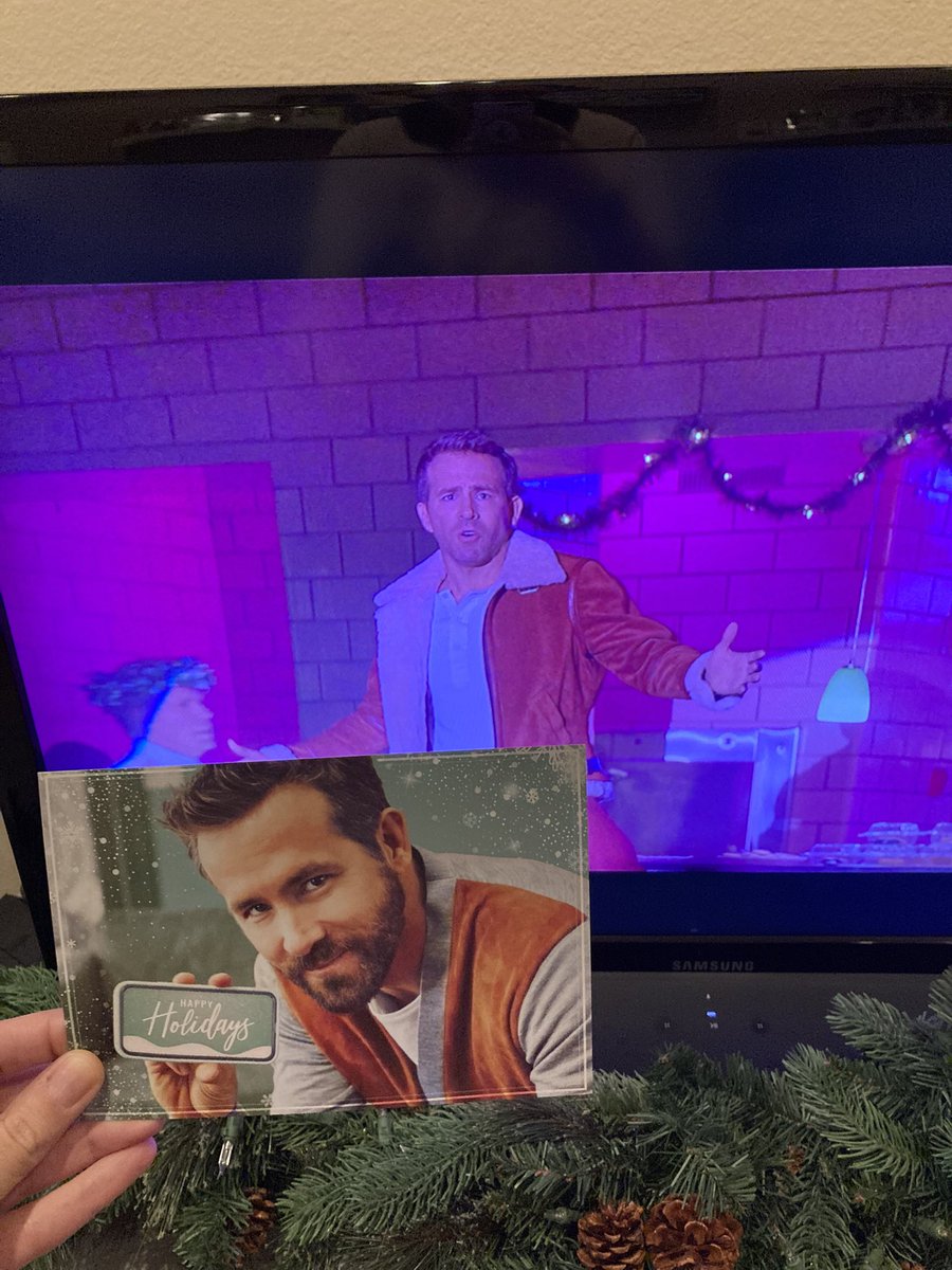 megdog5000's tweet photo. Alright, @VancityReynolds is my new favorite… not only the billions of fantastic movies, but a Christmas card this year and watched one fantastic Spirited movie for the holidays. Well done Mr. Reynolds, well done!! https://t.co/1PfE9hWER6