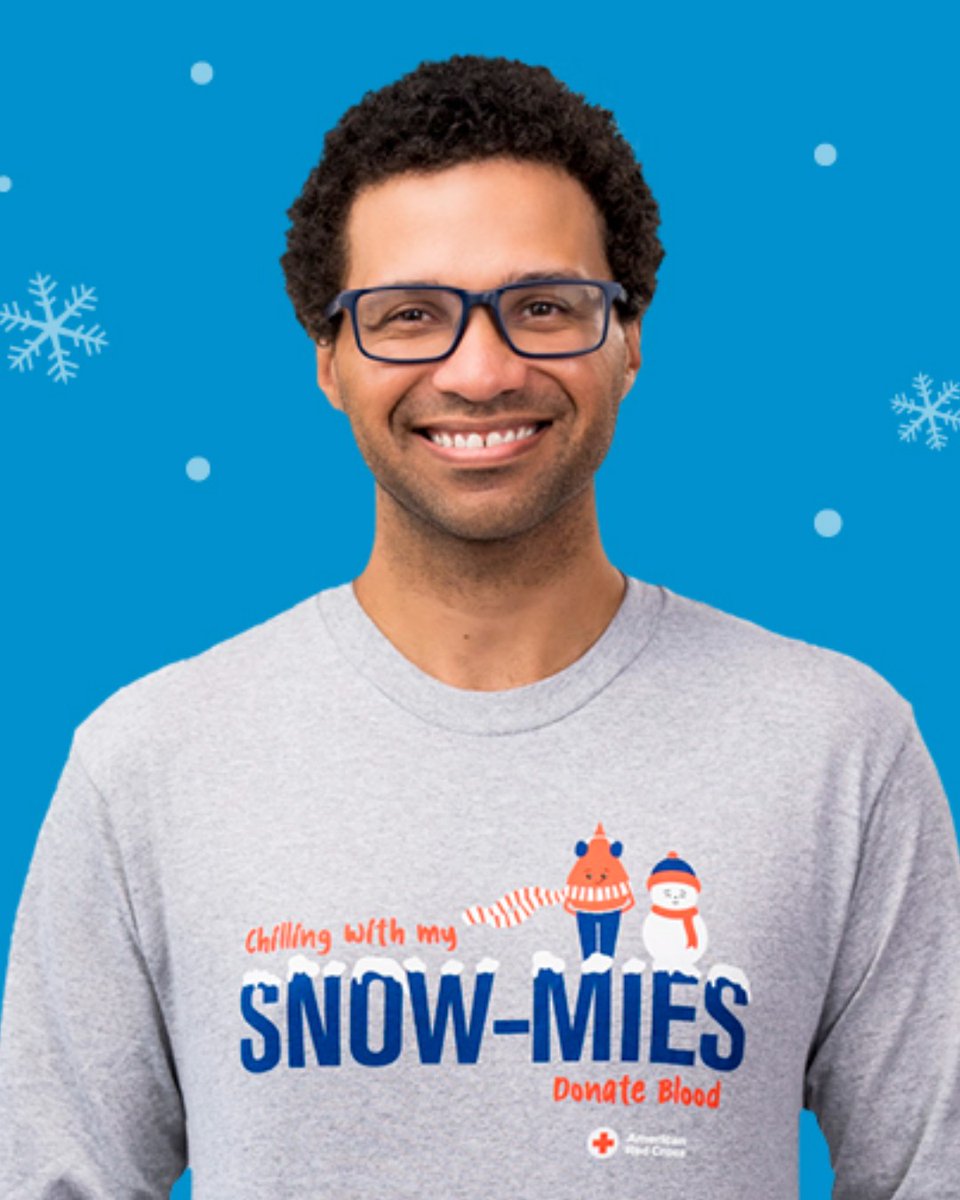 Come chill with us!

Donate blood through Jan. 3 for a NEW long-sleeved Red Cross T-shirt, ltd. qty. Help save a life and be the envy of all your snow-mies. ☃️

Head to redcrossblood.org to schedule your appointment.