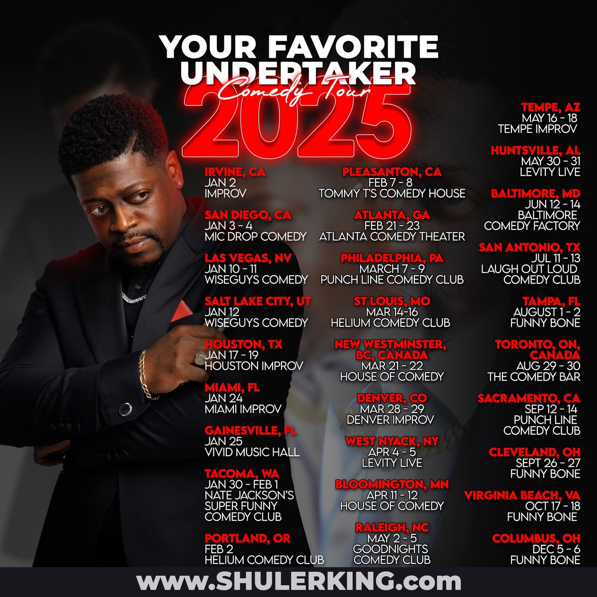 Your Favorite Undertaker Comedy Tour
ForTickets 👇🏿
shulerking.com