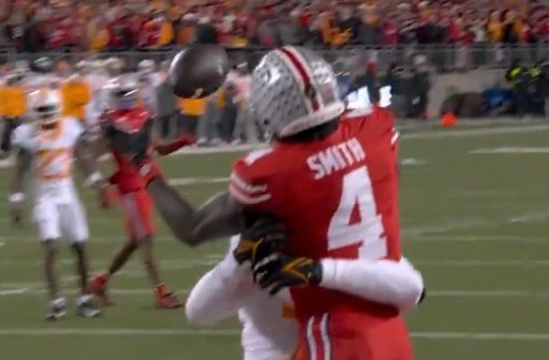 listen I’d like to give Jeremiah Smith a hug right now too, but when a Tennessee defender does it that should be called Pass Interference
