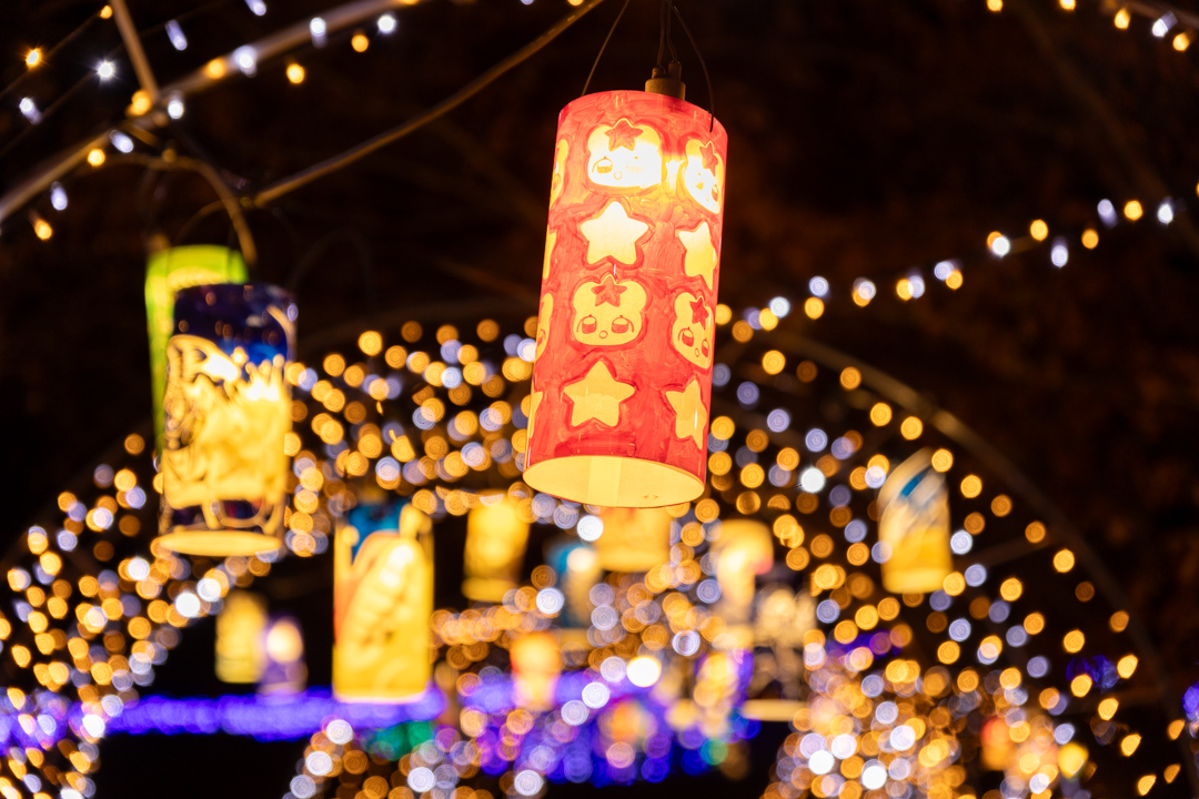 光のトンネルでアートを楽しもう】 会場内の「光のトンネル」にて