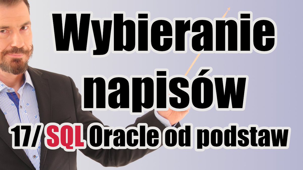 MarcinBadtke's tweet image. Lekcja 17 darmowej edycji mojego kursu 'Podstawy SQL dla użytkowników Oracle'.
A w niej: jak używać operatora LIKE, funkcji regexp_like i funkcji przekształcających na napisach.

badtke.pro/kurs-podstawy-…

#marcinbadtke #sql #bazydanych #oracle #oracledatabase @OracleDatabase