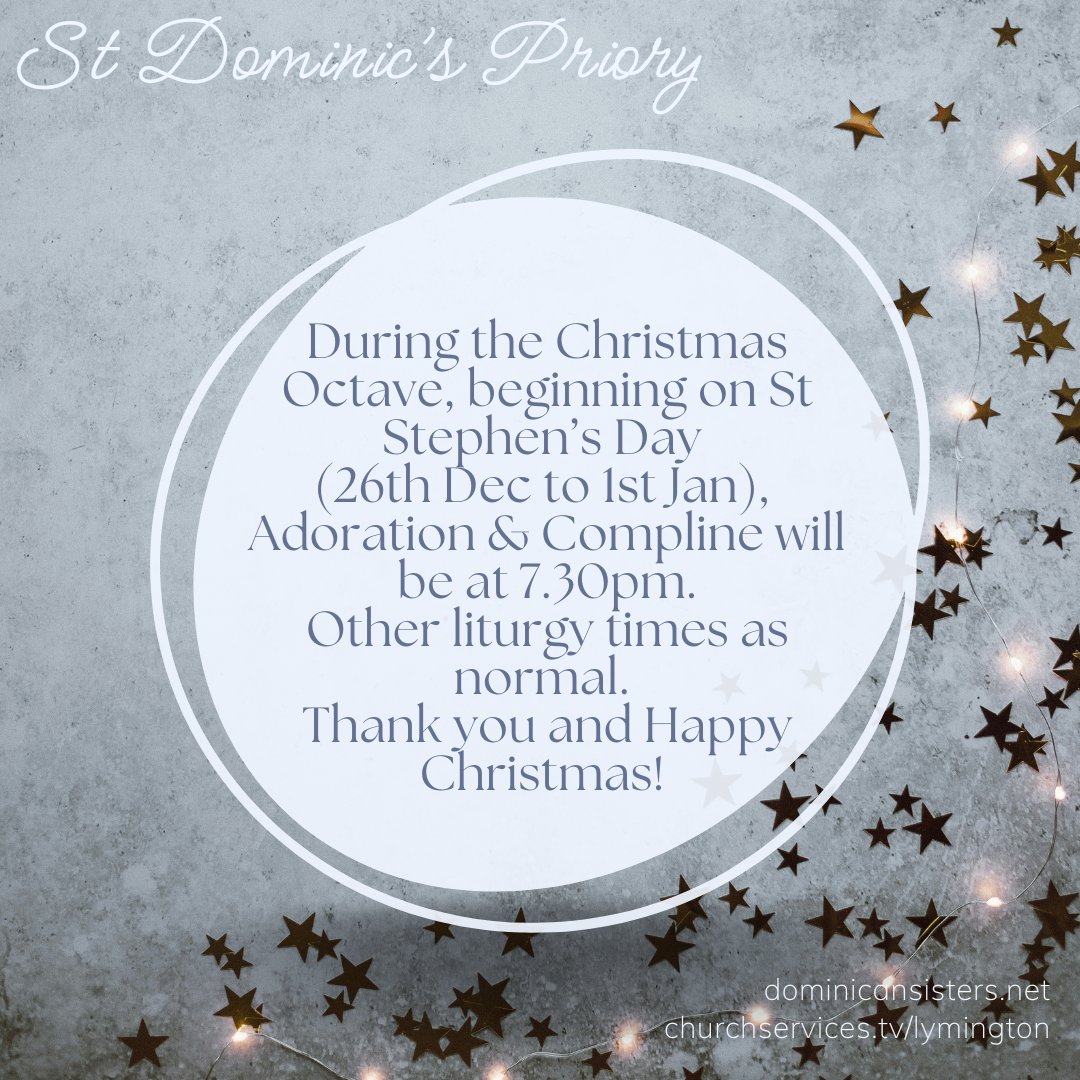 DomSrStJoseph's tweet photo. AMENDED CHRISTMAS TIMETABLE: We've made a couple of adjustments to our liturgy times over the Christmas season! Please see the images for the updated times. Wishing everyone a very blessed Christmastide! #christmas #prayer #liturgy #stdominicspriory https://t.co/LoeRyjqJR1