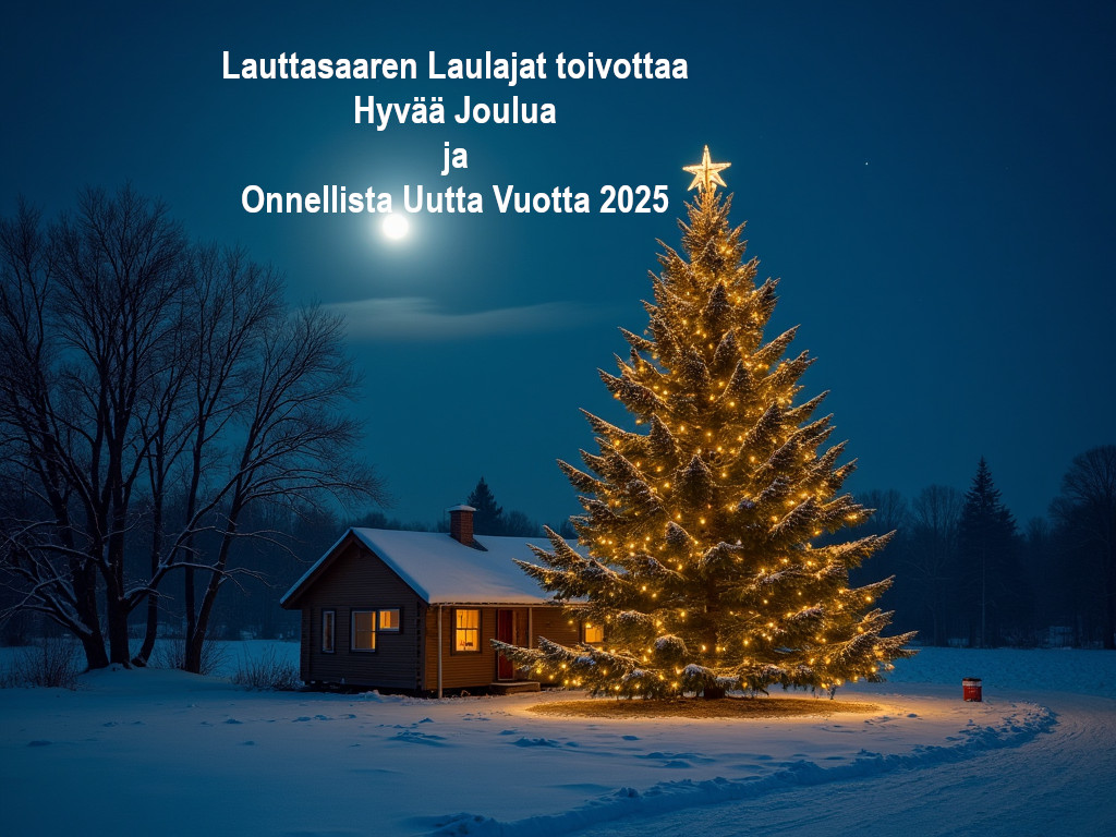 LaulajatOrg's tweet photo. Lauttasaaren Laulajat toivottaa hyvää joulua ja onnellista uutta vuotta 2025! https://t.co/ikWtXtaGhh
