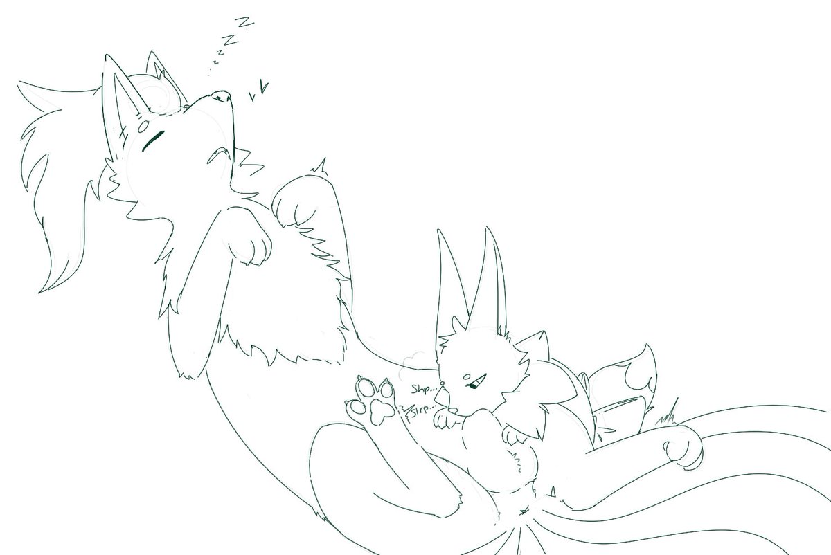 Some nice size diff stuff I drew of Eli when he evolved~