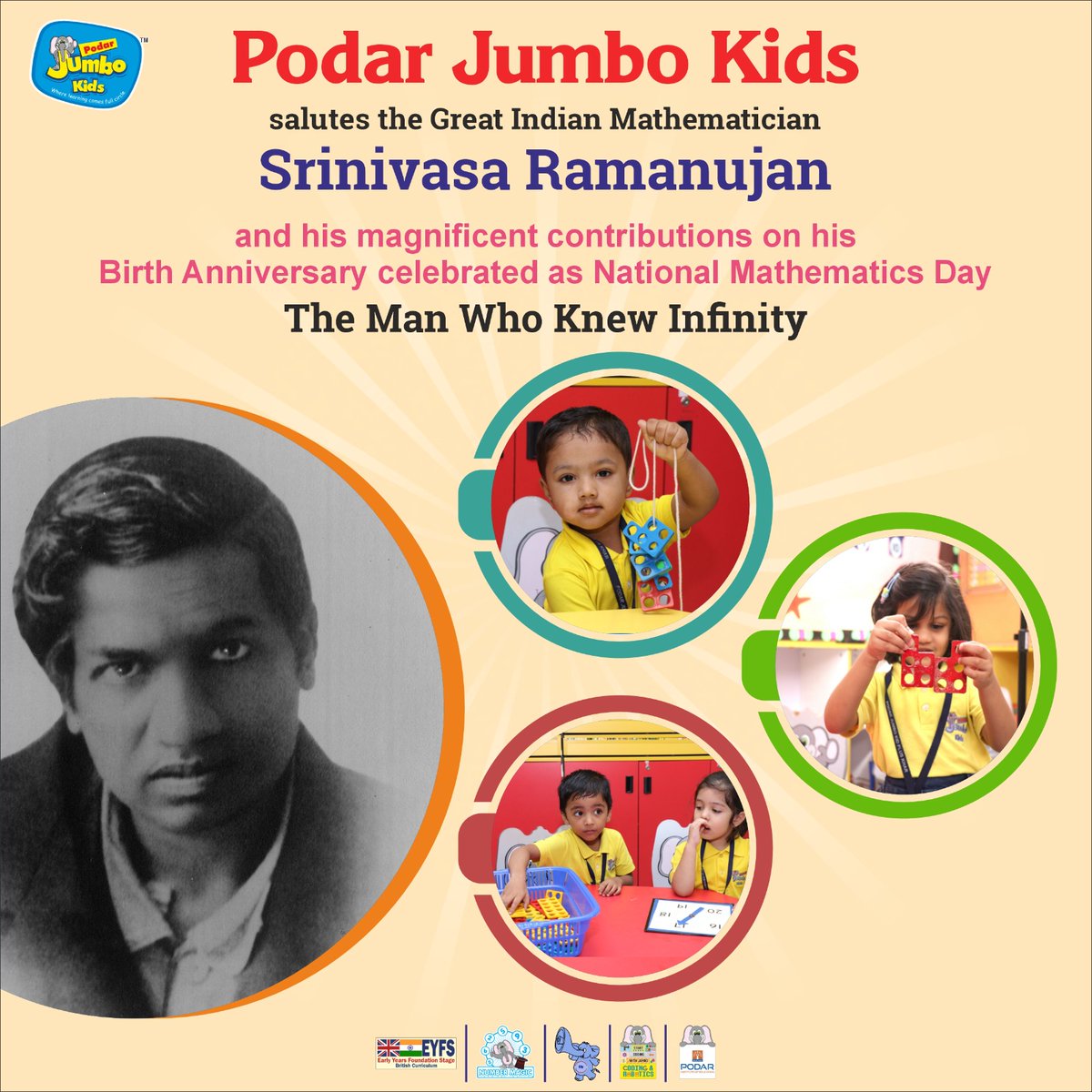 kids_podar's tweet photo. #NationalMathematicsDay2024 #NationalMathematicsDay #SrinivasaRamanujan #MathDayIndia #MathematicsForAll #श्रीनिवास_रामानूजन https://t.co/UbAgDzBeSd
