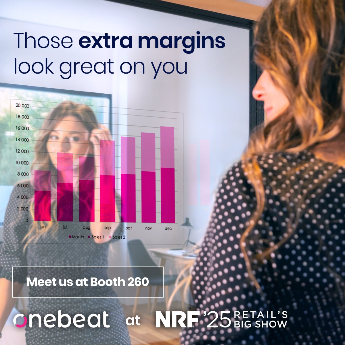 Looking to shed holiday inventory &amp; gain margins? 🛍️ Visit Booth #260 at #NRF2025!

🍹 Enjoy mocktails
📈 Learn how Onebeat boosts margins by 3-5 points
👜 Book a strategy review &amp; enter to win a Prada handbag!

Sign up now 👉 welcome.1beat.com/onebeat-nrf-20… #RetailAI