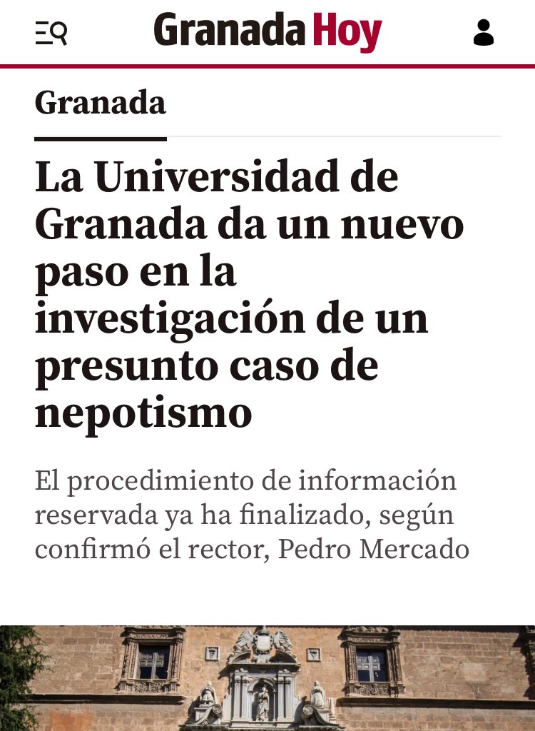 Oficina Española de Integridad en Investigación (@ointegridadesp) on Twitter photo ¿Recuerdan este caso?
Pues la <a href="/CanalUGR/">Universidad Granada</a> parece que está haciendo las tareas para sancionarlo.
granadahoy.com/granada/univer… ¿Recuerdan este caso?
Pues la <a href="/CanalUGR/">Universidad Granada</a> parece que está haciendo las tareas para sancionarlo.
granadahoy.com/granada/univer…