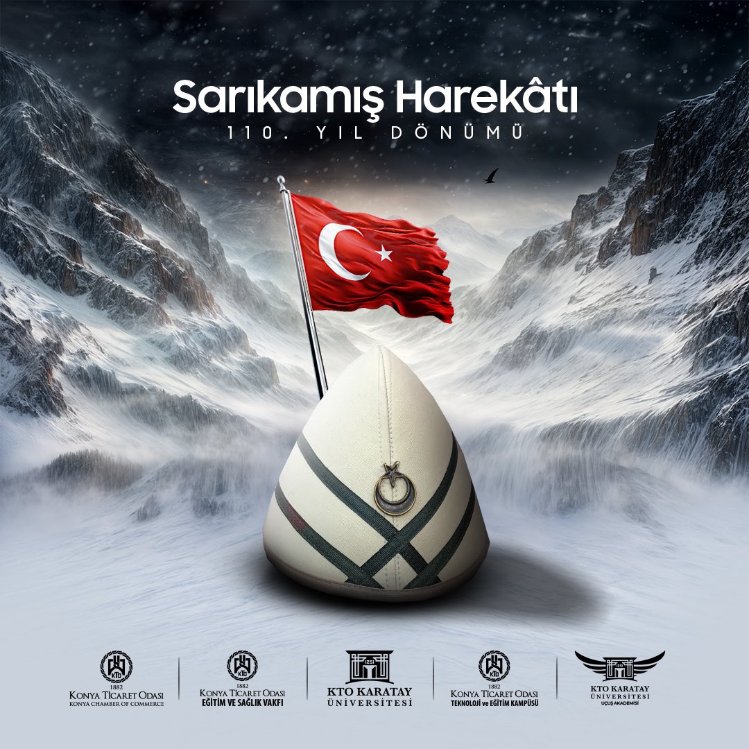"Allahuekber Dağları'nda donarak değil, vatana olan aşkıyla yanarak şehit düşen kahramanlarımızı rahmet ve minnetle anıyoruz." ❄️🇹🇷

#sarıkamısharekatı