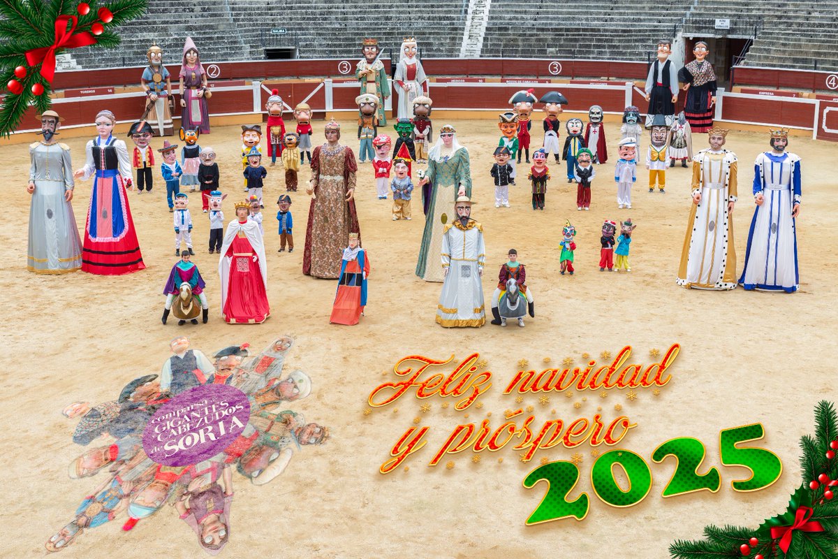 ComparsaSoria's tweet photo. Desde la comparsa municipal de gigantes y cabezudos de Soria os deseamos una feliz Navidad y prospero año nuevo!!! 🎉🎉🎉 @Ayto_Soria https://t.co/gDZhl3Bwga