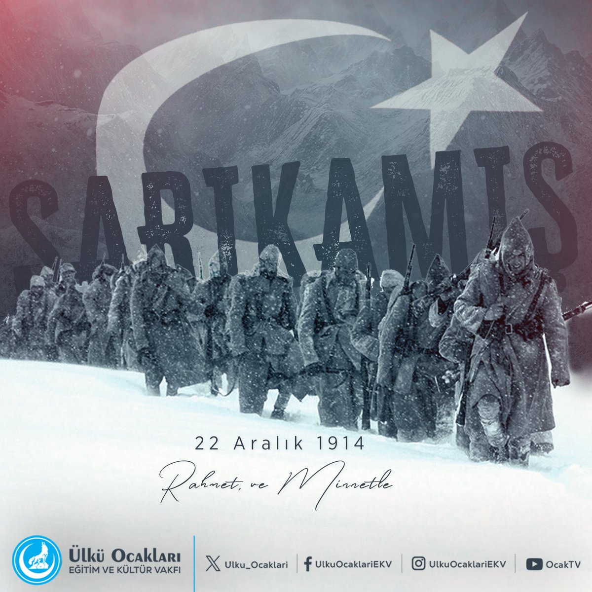 #Sarıkamış Harekatı'nın yıl dönümünde tüm şehitlerimizi rahmet ve minnetle anıyoruz.