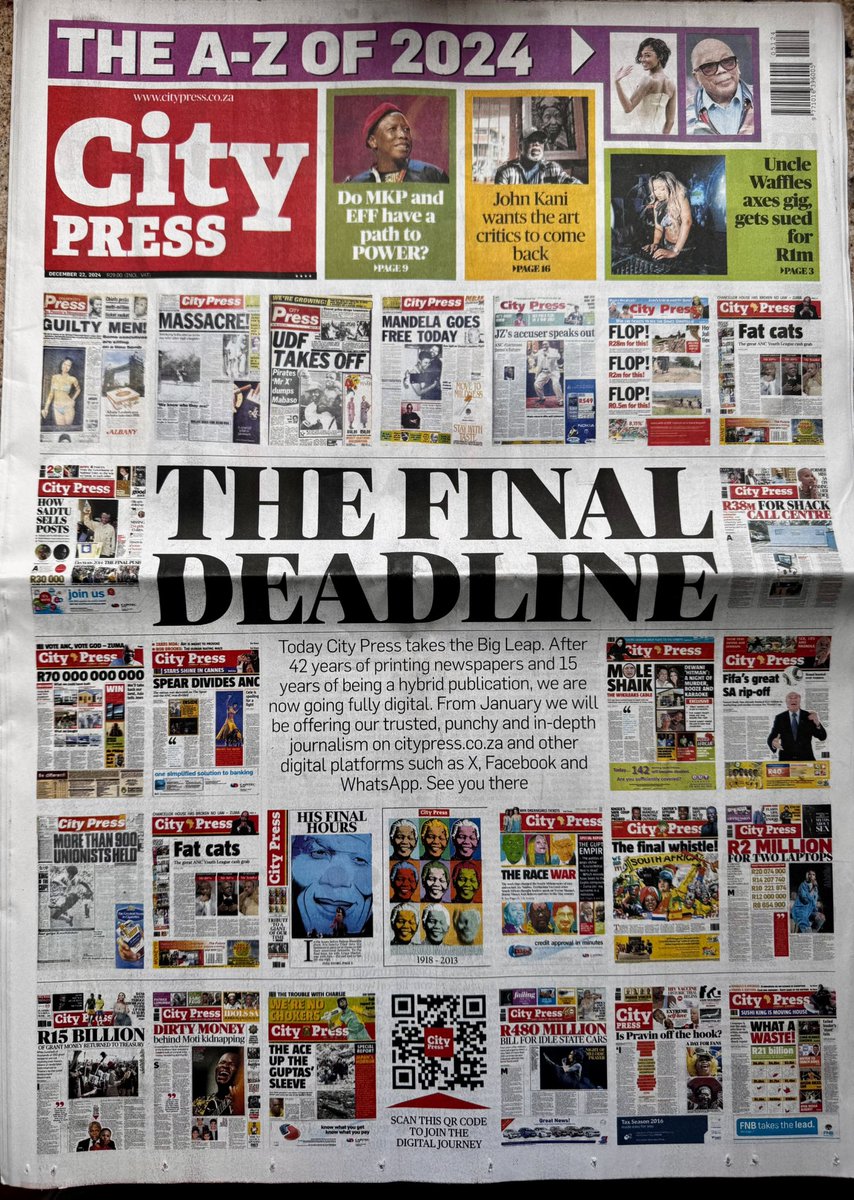 William Bird (@billbobbird) on Twitter photo It might make financial sense but losing a print title is always a sad day and even more devastating when it is one like <a href="/City_Press/">City Press</a> thank you to all the amazing journalists and editors over the years for contributing to protecting and building our democracy. <a href="/MediaMattersZA/">Media Matters</a> It might make financial sense but losing a print title is always a sad day and even more devastating when it is one like <a href="/City_Press/">City Press</a> thank you to all the amazing journalists and editors over the years for contributing to protecting and building our democracy. <a href="/MediaMattersZA/">Media Matters</a>