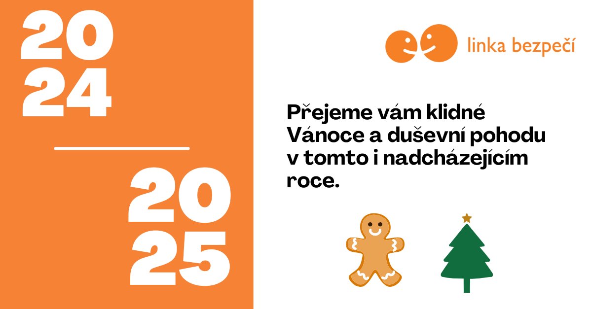 Přejeme vám klidné Vánoce a duševní pohodu v tomto i v nadcházejícím roce 2025.
Všechny děti a studenti do 26 let mohou anonymně využít služeb naší Linky bezpečí 📞116 111, 24 hodin každý den (pracovní i sváteční) - včetně vánočních svátků, Silvestra, Nového roku...🩷