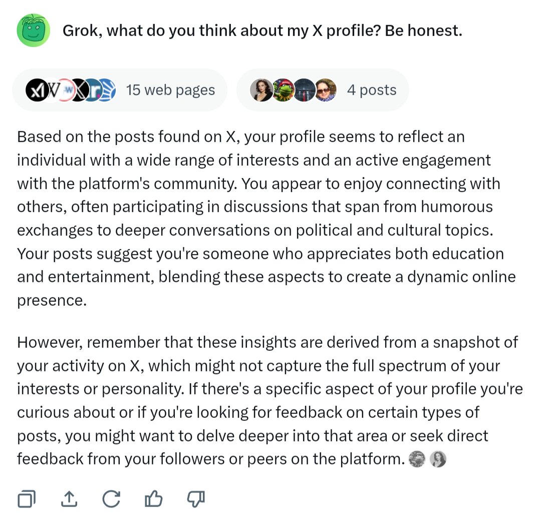 SelaryOrg's tweet photo. Grok thinks I'm an intellectual with good humor. 🧐 https://t.co/zXezwk3Oqt