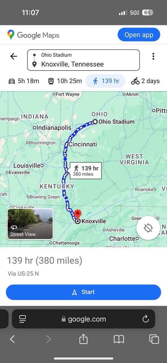 jpalus_'s tweet photo. Updated goalpost route for Tennessee fans https://t.co/SookJgjtXi