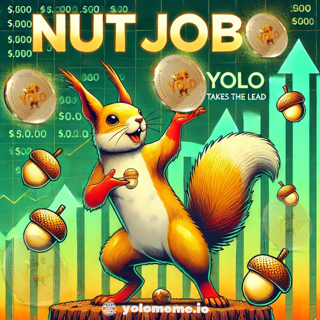 _YOLOmeme_io's tweet photo. Nut Job: YOLO Token Takes the Lead 🌰🐿️

The ultimate 'nut job' in the crypto world—YOLO Token is leading the way with laughs and gains! 🚀

Focus: Highlight YOLO’s dominance in the meme token space.

#NutJob #YOLOStrategy #CryptoSuccess #CryptoMemeToken #Laughs #GainSummit https://t.co/In1PCLadh7