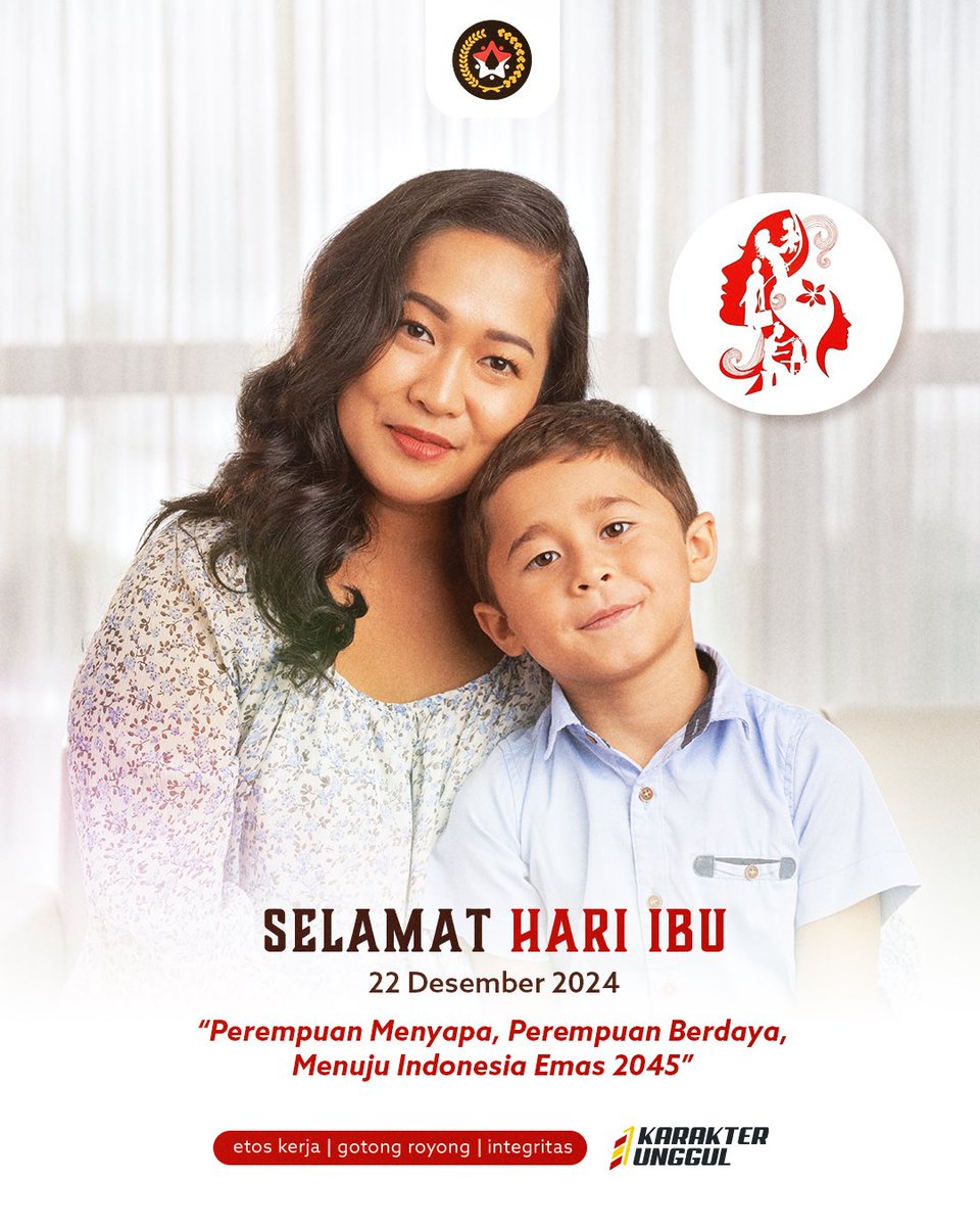 revmen_id's tweet photo. SELAMAT HARI IBU
22 Desember 2024

“Perempuan Menyapa, Perempuan Berdaya, Menuju Indonesia Emas 2045.”

Hari ini, kita merayakan semangat, cinta, dan dedikasi perempuan-perempuan hebat di seluruh Indonesia. Dengan langkah pasti, para ibu terus menginspirasi, menguatkan keluarga, https://t.co/8qEC18lQ7F