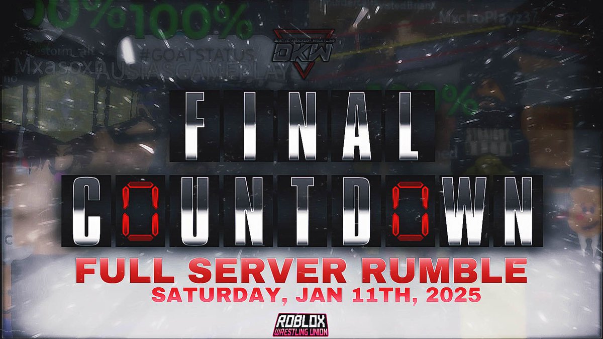 ONE NIGHT. 😲

Final Countdown is expected to be the BIGGEST DKW event TOPPING Homecoming! With the stakes being high who do YOU have winning the Royal Rumble??

#DKW2024
