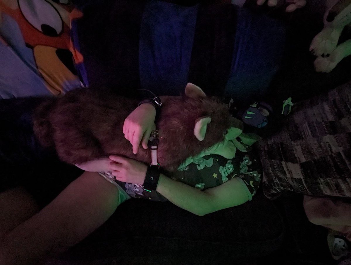 Pup_Tizzy's tweet image. Awruff, good boys do both. 💜💚🥰