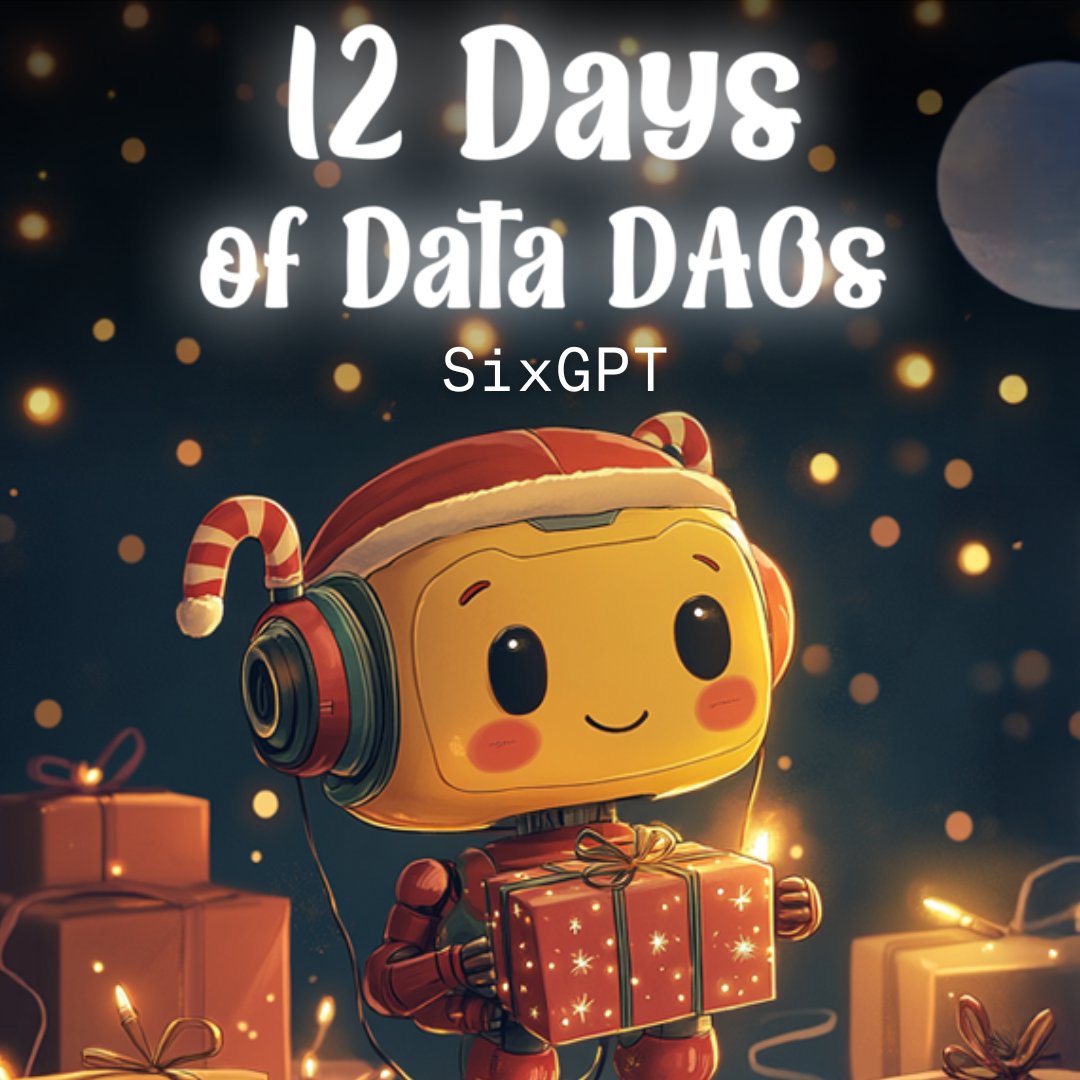 vana's tweet image. The magic continues on Day 4 of 🎄12 Days of DataDAOs ✨

Today, we&apos;re excited to introduce:

@sixgpt - where you power synthetic data generation to train AI models  🔌

Here’s how you can run a miner for SixGPT and earn $SIX rewards👇