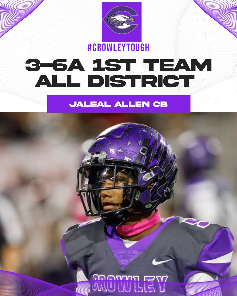 CTownEaglesFB's tweet photo. Congrats to our 3-6A All District Players!  #CrowleyTough🦅🦅 https://t.co/CZJOEpT6C3