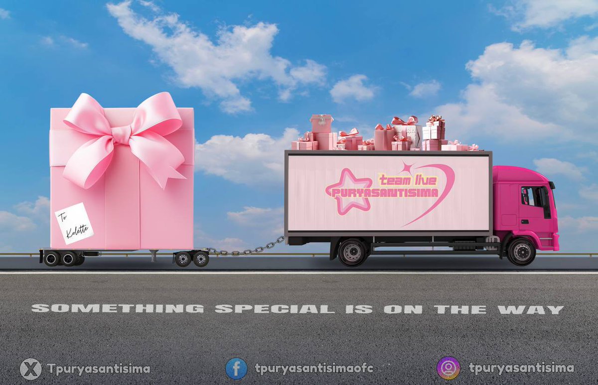 TPuryasantisima's tweet photo. Rise and shine, Moonies! 🌝✨ 

OMG, like, ang big ng truck, right?😱 Parang super duper surprise level! Hmmm, what kaya ang laman  Chocolates? Good vibes? Or baka… love truck na may kasamang kilig overload? Charot! 😁🤭 

For sure, this one’s gonna take your heart on a joyride. Curious ka? Wanna know what’s inside? Abang-abang lang, bestie, kasi this one’s gonna be so bongga! This surprise is definitely about to drive you crazy! 🤩🚚💨

#TeamPuryasantisima #KoletteMadelo #OMG