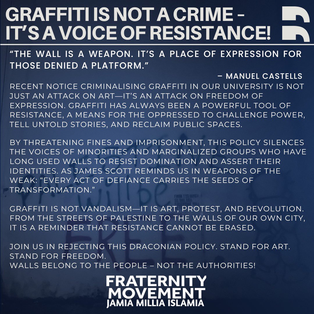 Ftyjmi's tweet photo. #graffiti is Not a Crime – It’s a Voice of Resistance! https://t.co/zJGNnVCYDl