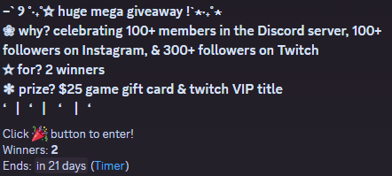 inkyv_'s tweet photo. –ˋ ୨ ˚‧₊˚✩ huge mega giveaway  in my discord server eee !`⋆‧₊˚⋆ 
how to enter? join the discord :D
https://t.co/fURV92m3OB https://t.co/RErNkWZPaP