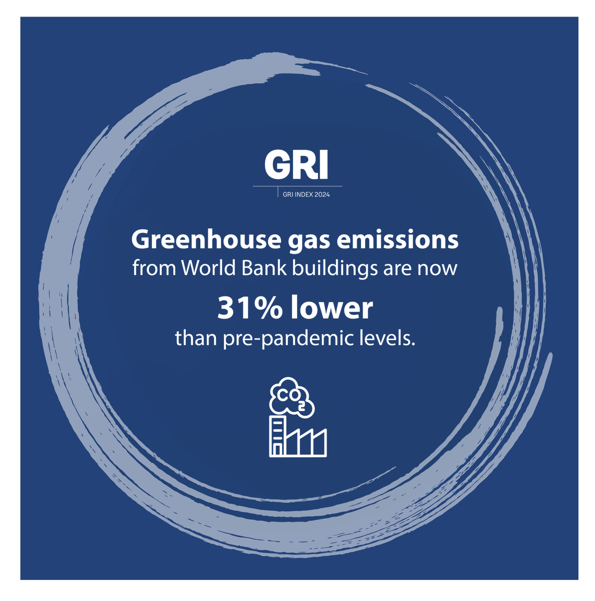 WBG_ClimateEnv's tweet photo. Greenhouse gas emissions from @WorldBank buildings are now 31% lower than pre-pandemic levels.
Read more about the World Bankโs commitment to reducing its GHG emissions in the #GRI2024: https://t.co/IYocDtvFjj #CorporateResponsability https://t.co/i9OMRzlg1j