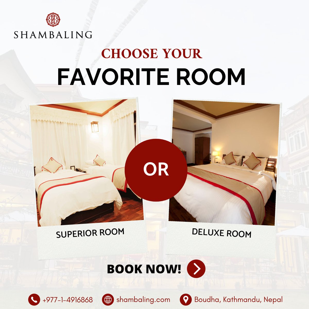 ShambalingHotel's tweet photo. 🏨 𝗙𝗶𝗻𝗱 𝗬𝗼𝘂𝗿 𝗣𝗲𝗿𝗳𝗲𝗰𝘁 𝗦𝘁𝗮𝘆 𝗮𝘁 𝗦𝗵𝗮𝗺𝗯𝗮𝗹𝗶𝗻𝗴 𝗕𝗼𝘂𝘁𝗶𝗾𝘂𝗲 𝗛𝗼𝘁𝗲𝗹! 🏨
✨ 𝗦𝘂𝗽𝗲𝗿𝗶𝗼𝗿 𝗥𝗼𝗼𝗺 or 𝗗𝗲𝗹𝘂𝘅𝗲 𝗥𝗼𝗼𝗺—the choice is yours! Relax in comfort and style. 🌿

Book Now and make your stay unforgettable! https://t.co/9Jq5oAupBI