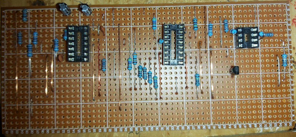 TubVk3's tweet photo. LFO for the Pico Polysynth beginning to take shape, just a few trimpots and odd value resistors to complete. https://t.co/4GOVWeQaEa