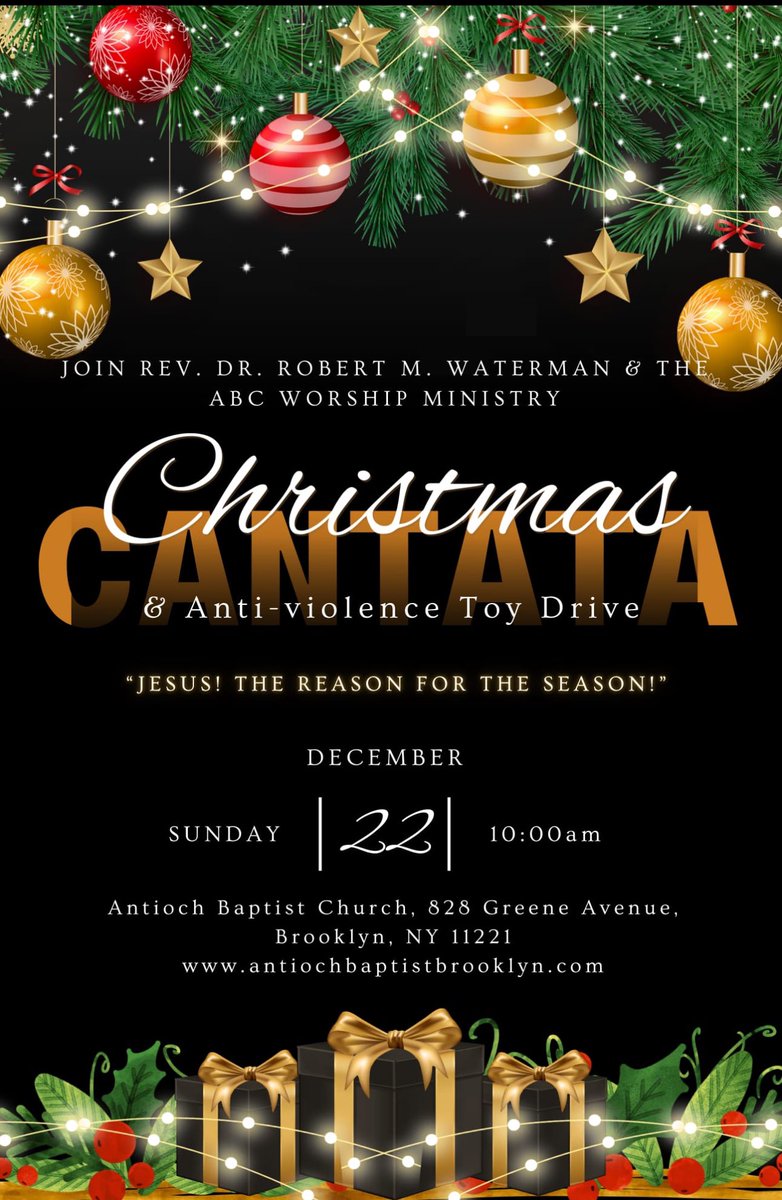 Please Join Us At Antioch Baptist Brooklyn For Our Christmas Worship Experience At 10am