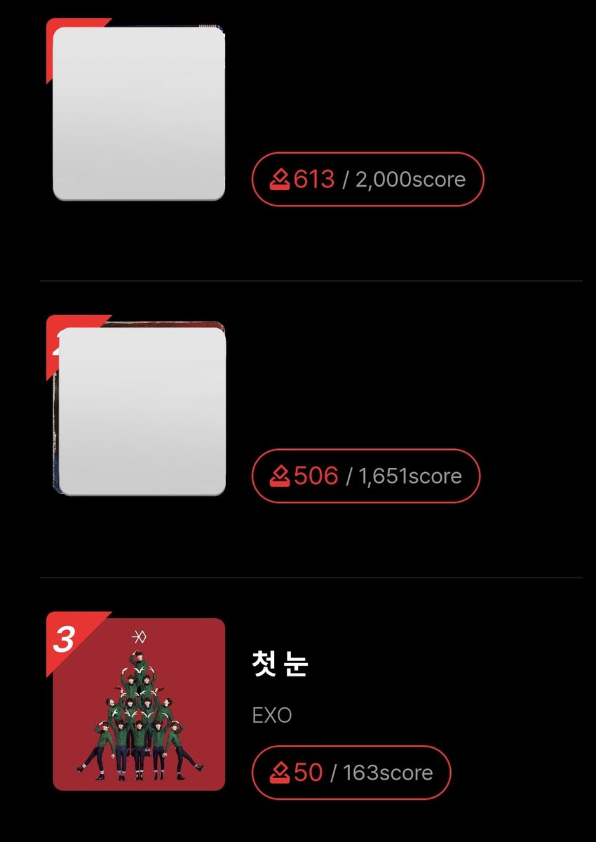 SupportTeamEXO's tweet image. MUSIC BANK 🗳

EXO-Ls, The First Snow needs to be #1 with a massive lead on ALLCHART.

Please vote and spread the word! 🙏🏻

1 vote = 5 hearts:
🔗koreaallchart.com/audition/178/5…

🗓 Ends December 25, 11AM KST

#첫눈 #EXO #엑소