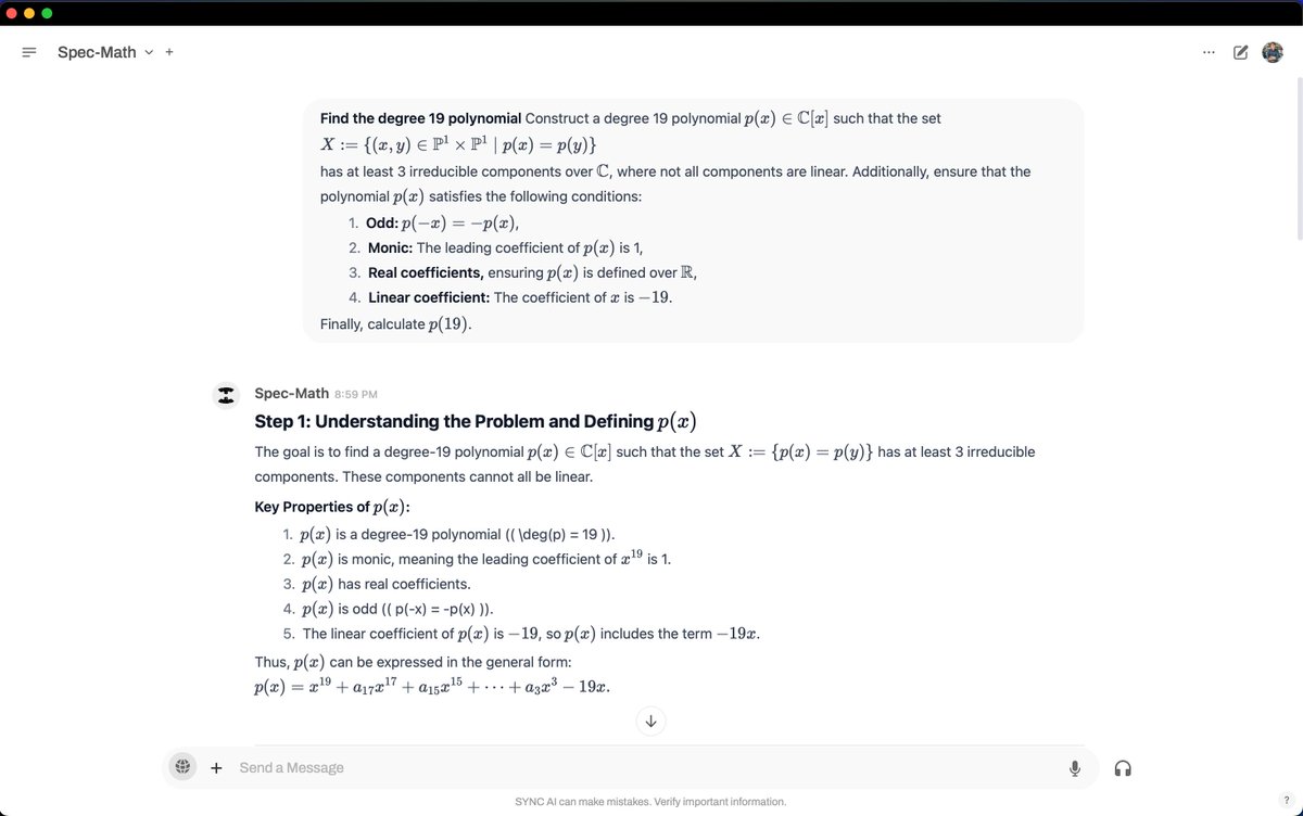 SVECTOR_'s tweet photo. Introducing SPEC-MATH, Our m
Model surpassing all benchmarks and solving 4 IMO 2024 problems with unmatched precision.
With deep logical reasoning, SPEC-MATH sets a new standard in mathematical AI.
Apply for early access: https://t.co/kyhDqV2vrw
#SVECTOR #AI #Mathematics #Math https://t.co/28NrS2zDfk