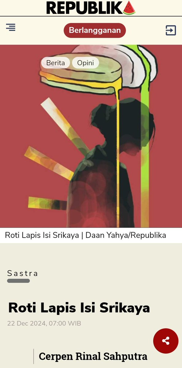 My latest short story has been published in Republika. Happy reading, everyone. republika.id/posts/56024/ro…