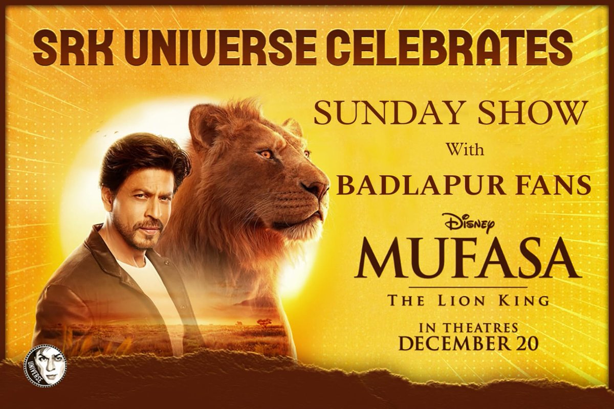 SRKUniverse's tweet image. SRK magic unites #Badlapur !! Fans gather for a special screening of Mufasa: The Lion King ❤️

@iamsrk #AryanKhan #AbRam @DisneyStudiosIN @iamsachya

#ShahRukhKhan #SRK 
#LionKing #Mufasa #FDFS #MufasaOnDec20th #MufasaTheLionKing #MufasaTheLionKingFDFS #Simba