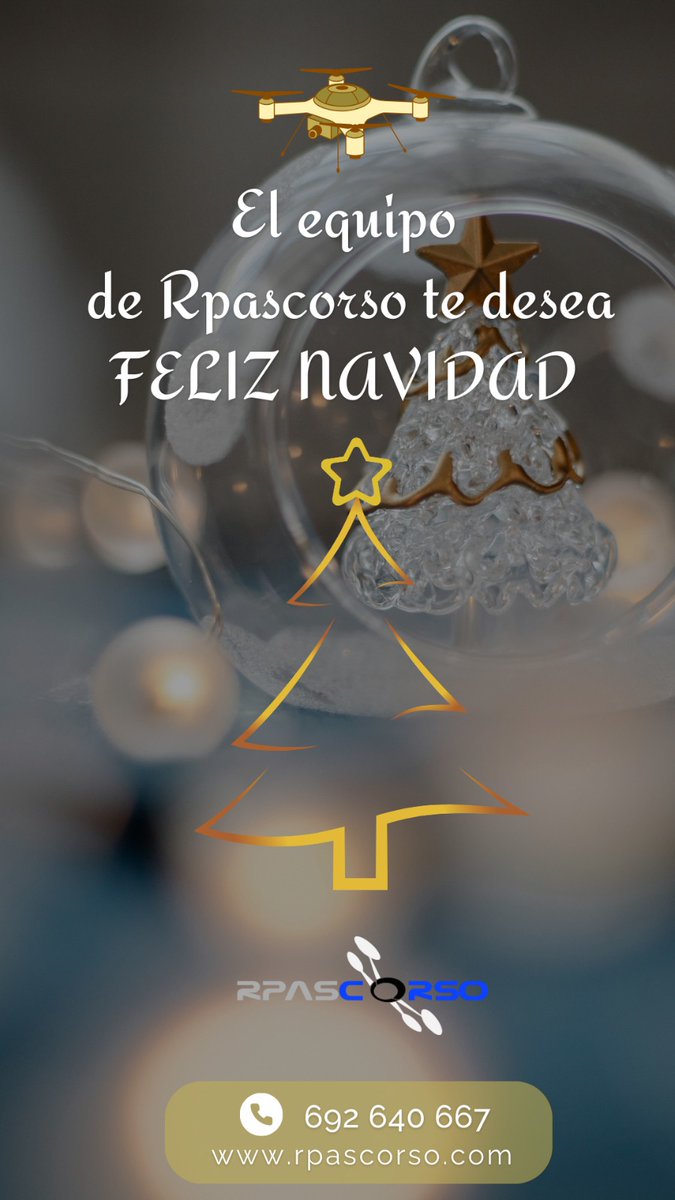 🎄✈️  ¡𝙁𝙚𝙡𝙞𝙘𝙚𝙨 𝙁𝙞𝙚𝙨𝙩𝙖𝙨- 𝘾𝙪𝙧𝙨𝙤𝙨 𝙙𝙚 𝙙𝙧𝙤𝙣𝙚𝙨 - 𝙍𝙋𝘼𝙎 𝘾𝙊𝙍𝙎𝙊 ! 
𝙌𝙪𝙚 𝙚𝙨𝙩𝙖 𝙉𝙖𝙫𝙞𝙙𝙖𝙙🎄 𝙚𝙨𝙩𝙚 𝙡𝙡𝙚𝙣𝙖 𝙙𝙚 𝙖𝙡𝙚𝙜𝙧𝙞𝙖, 𝙖𝙢𝙤𝙧 𝙮 𝙢𝙤𝙢𝙚𝙣𝙩𝙤𝙨 𝙞𝙣𝙤𝙡𝙫𝙞𝙙𝙖𝙗𝙡𝙚𝙨 𝙥𝙖𝙧𝙖 𝙩𝙤𝙙@𝙨
rpascorso.com 

#FelizNavidad