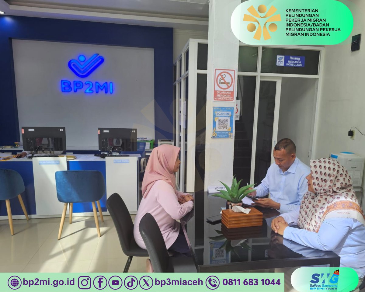 bp3miaceh's tweet image. ✨ Mau Kerja ke Luar Negeri? Konsultasi Dulu di BP3MI Aceh! ✨

Halo #SobatPMI! 🧳
Kamu yang sedang mencari peluang kerja ke luar negeri, jangan bingung lagi! BP3MI Aceh hadir memberikan pelayanan konsultasi GRATIS bagi para pencari kerja. 💼