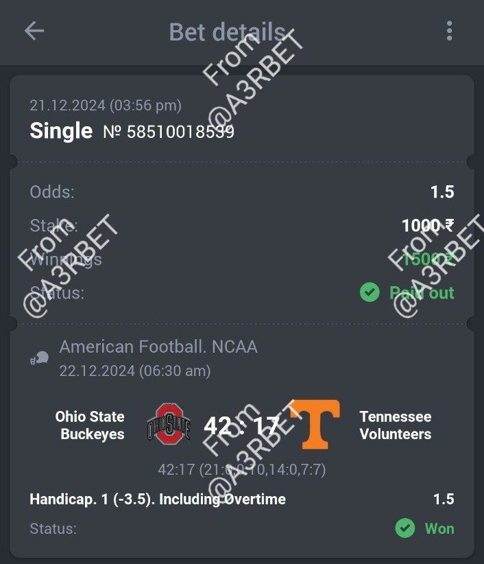 A3RBET's tweet photo. American Football - NCAA

🏈 Ohio State Buckeyes HC (-3.5) ✅
🔖 1.50
💵 60 Units

#NCAA #AussieRules #Footy #NCAA2024 #NCAA24 #SportsBetting #BetOnNCAA #NCAABetting #NCAABets #BettingTips #NCAAPicks #NCAAPredictions #Gambling #bettingtwitter

Like + RT https://t.co/1XwZutvCZx