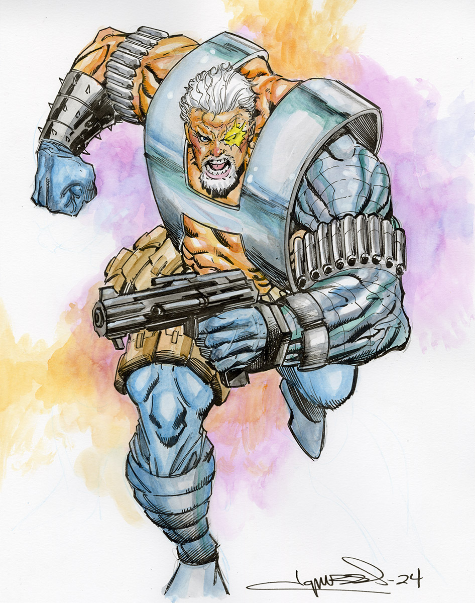 aaronlopresti's tweet photo. Late Saturday Night art post.  #Cable #Xmen #MarvelComics https://t.co/uKPA7v5FnA